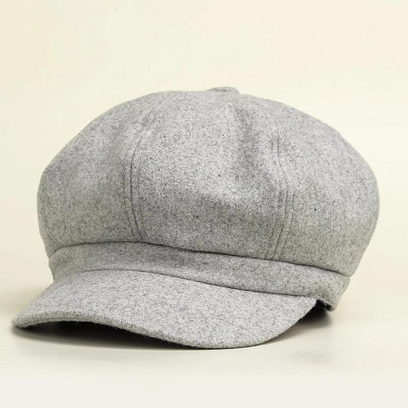 

Solid Baker Boy Cap, Grey
