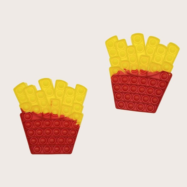 

1pc Fries Shaped Random Push Pop Bubble, Multicolor