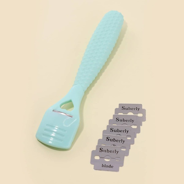 

1pc Dead Skin Remover Foot Tool & 10pcs Blade, Green
