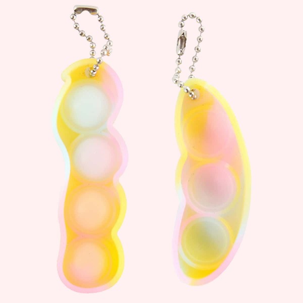 

2pcs Pea Shaped Push Pop Bubble, Multicolor