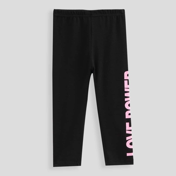 

Toddler Girls Letter Graphic Leggings, Black