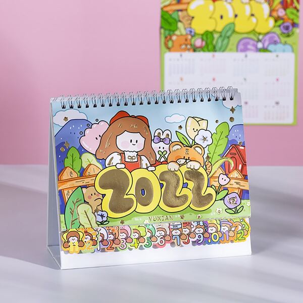 

1pack Cartoon Graphic Random Calendar, Multicolor