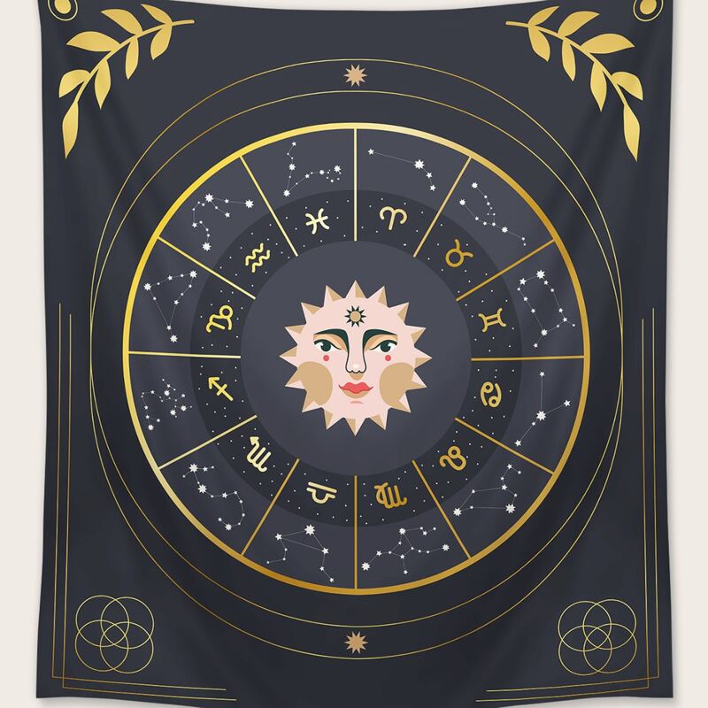 

Constellation Print Tapestry, Black and white