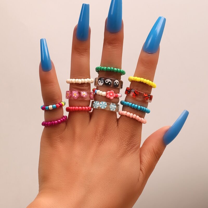 

13pcs Yin & Yang Decor Ring, Multicolor