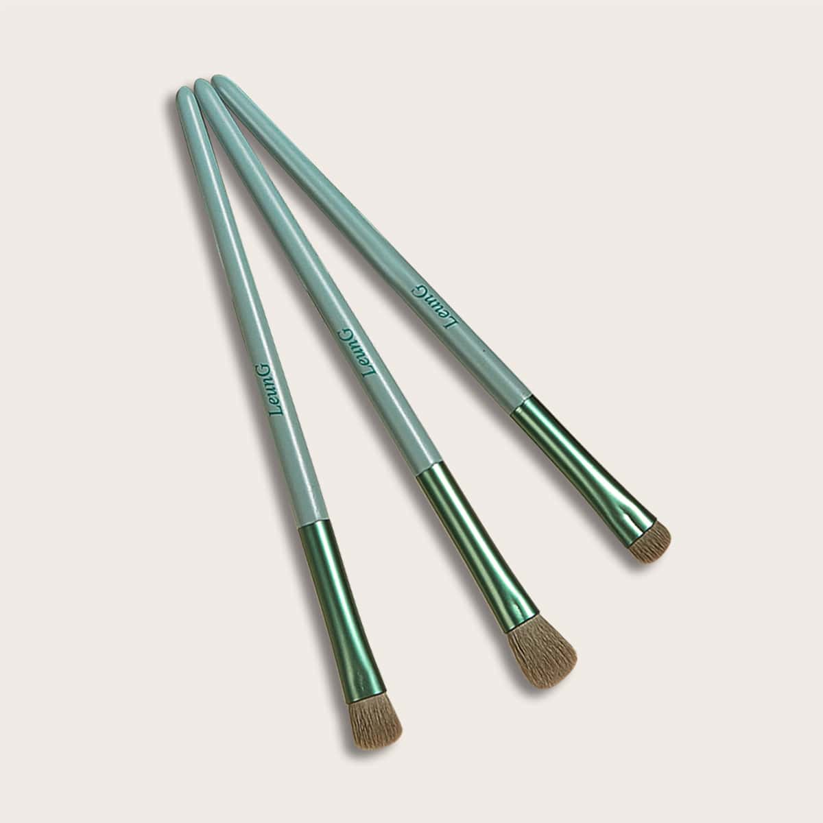

3pcs Eye Makeup Brush Set, Green