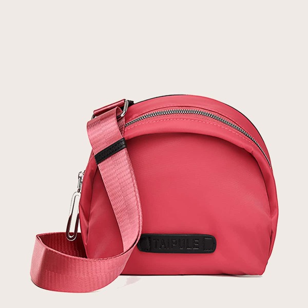 

Letter Patch Crossbody Bag, Watermelon pink