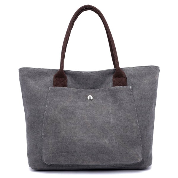 

Minimalist Pocket Front Shoulder Tote Bag, Grey