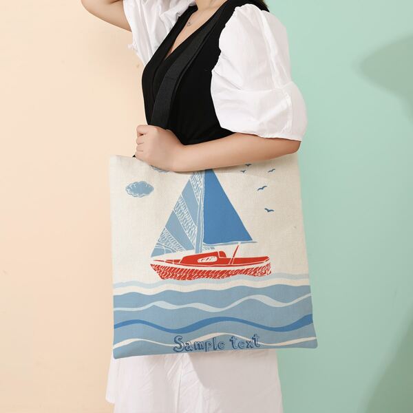 

Cartoon Graphic Shopper Bag, Multicolor