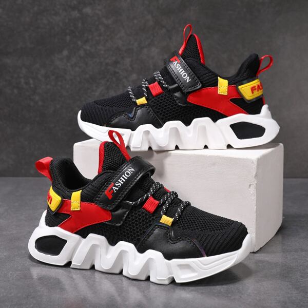 

Boys Colorblock Breathable Letter Graphic Sneakers, Multicolor