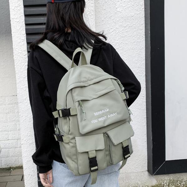 

Letter Graphic School Bag, Green