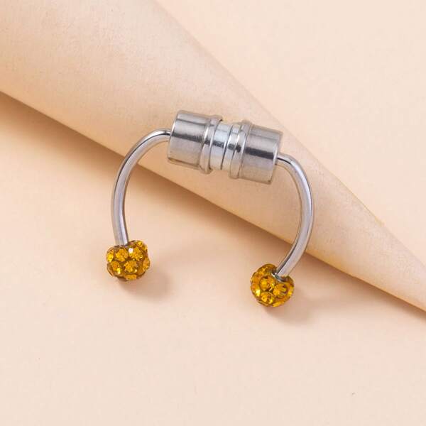 

Rhinestone Decor Magnetic Nose Ring, Silver