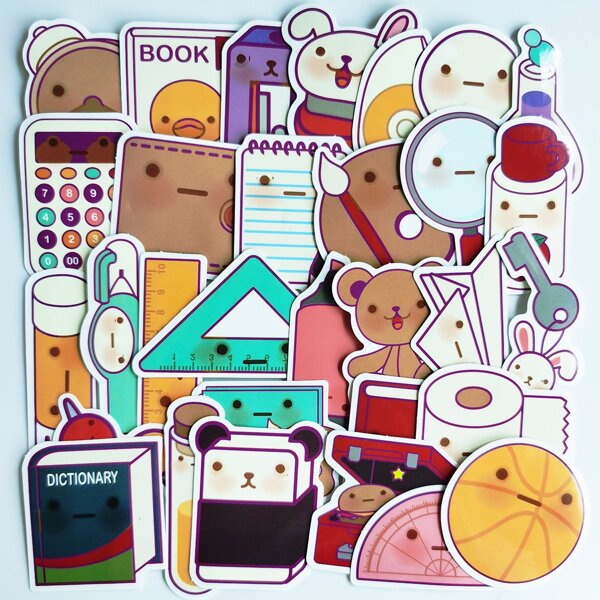 

40pcs Cartoon Graphic Sticker, Multicolor