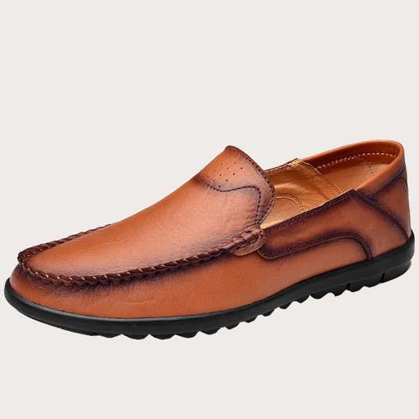 

Men Trim Detail Slip On Loafers, Brown
