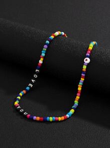 時尚流行男士彩色串珠項鍊，適合珠寶禮物和時尚外觀
