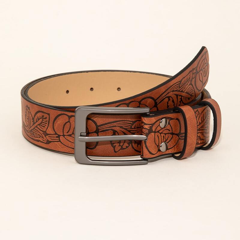 

1pc Flower Print Belt & 1pc Hole Puncher, Multicolor