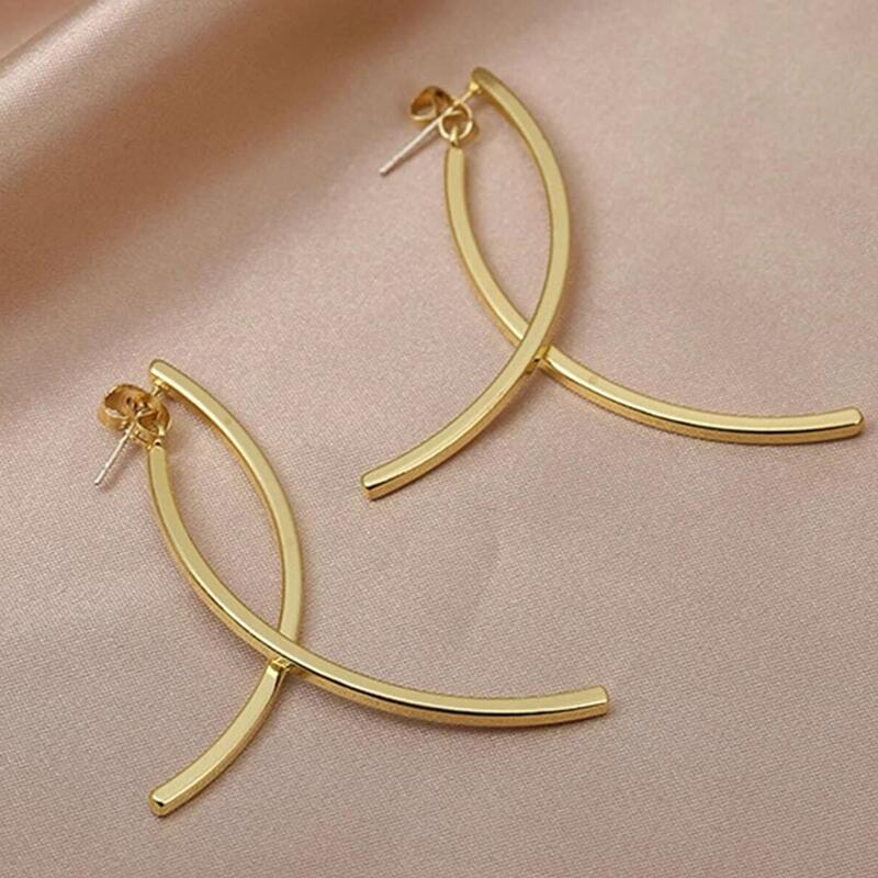 

Minimalist Metal Earrings, Gold