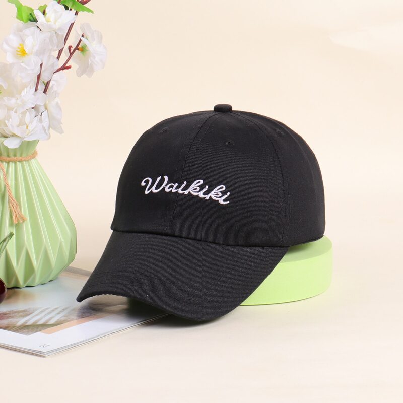 

Letter Embroidery Baseball Cap, Black
