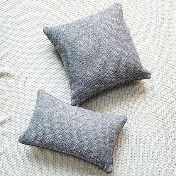 

1pc Solid Color Cushion Cover Without Filler, Grey
