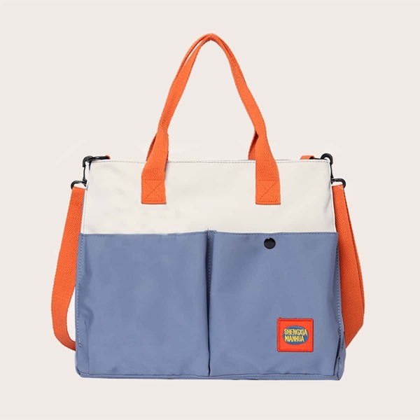 

Colorblock Tote Bag, Blue