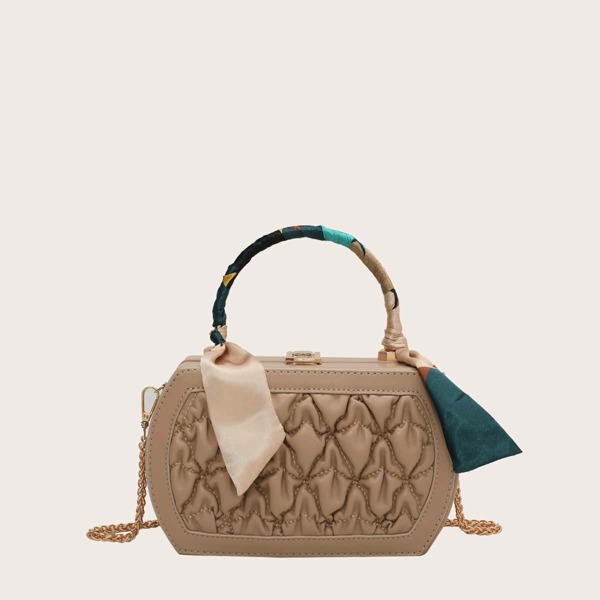 

Quilted Box Bag, Khaki