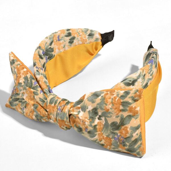 

Floral Print Bow Knot Decor Headband, Yellow