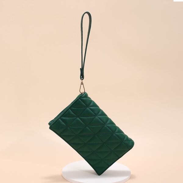 

Quilted Clutch Bag, Green