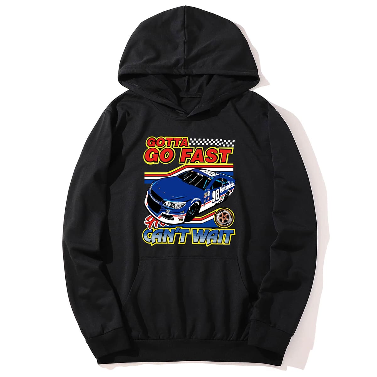 

Guys Car & Letter Graphic Hoodie, Black