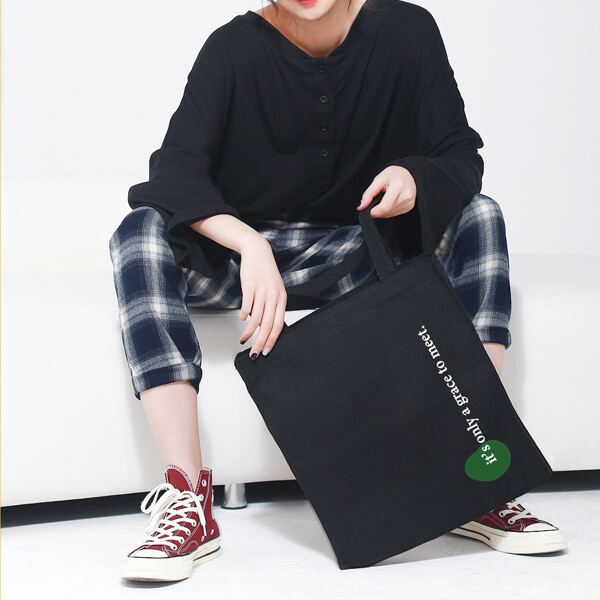 

Letter Graphic Shopper Bag, Black