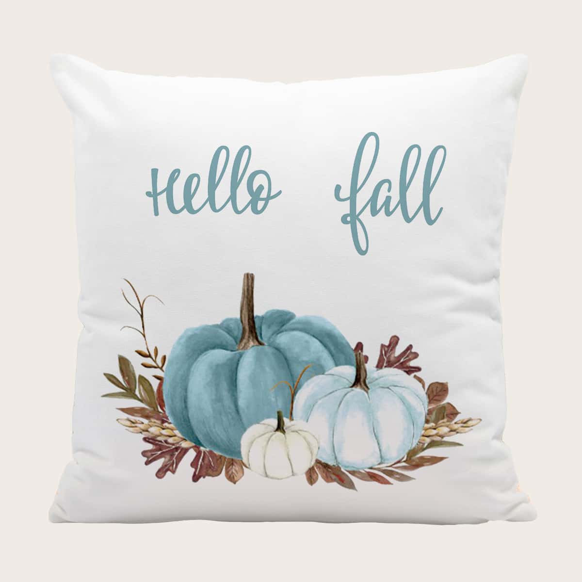 

Pumpkin & Letter Graphic Cushion Cover Without Filler, Multicolor