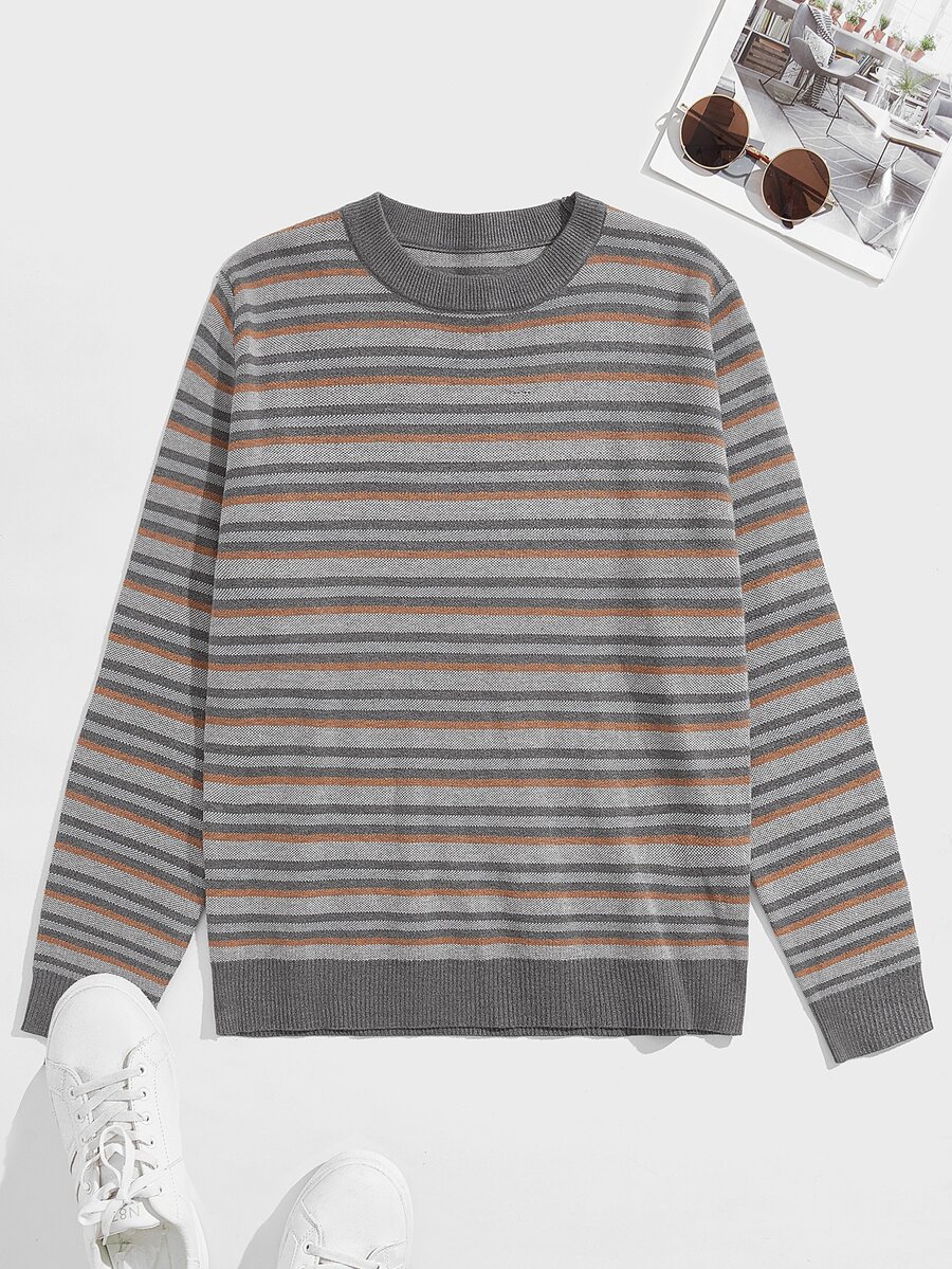 Manfinity Men Striped Pattern Sweater - Multicolor - View 1