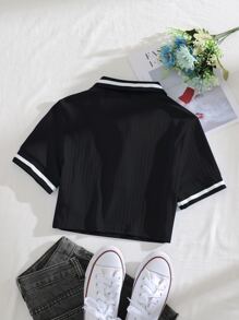 SHEIN Unity POLO領羅紋針織T恤