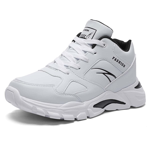 

Letter Graphic Lace-up Front Running Shoes, White