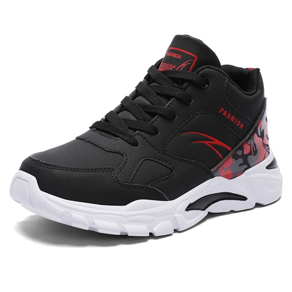 

Camo Pattern Lace-up Front Running Shoes, Black