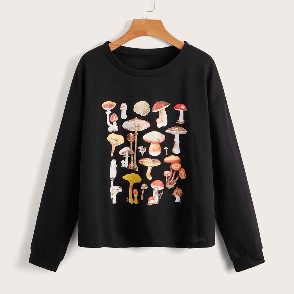 

Mushroom Graphic Tee, Black