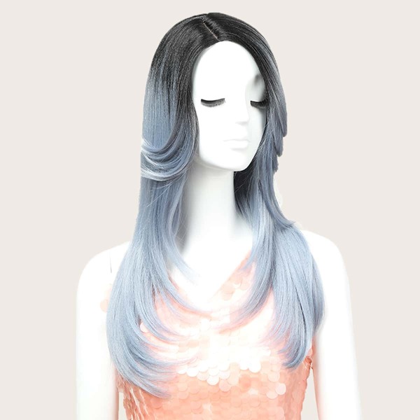 

Ombre Long Curly Wig With Bangs, Multicolor