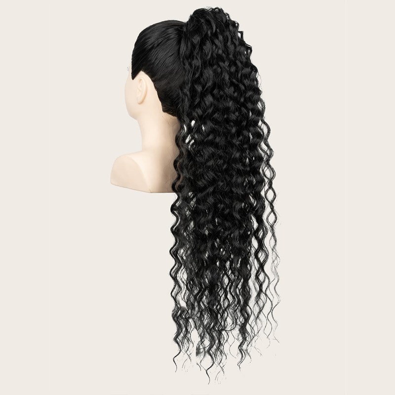 

Long Curly Ponytail Hair Extension, Black