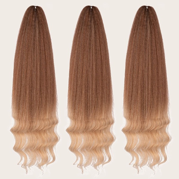 

3pcs Ombre Long Curly Hairpiece, Multicolor