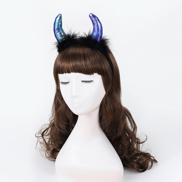 

Girls Horns Decor Halloween Costume Headband, Multicolor