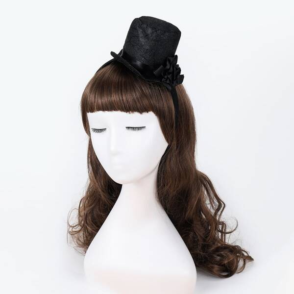 

Girls Hat Decor Halloween Costume Headband, Black
