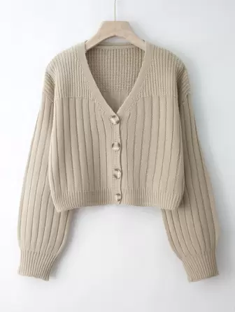 Franclia كارديجان محبوك بازرارأمامية الصاف كاجوال