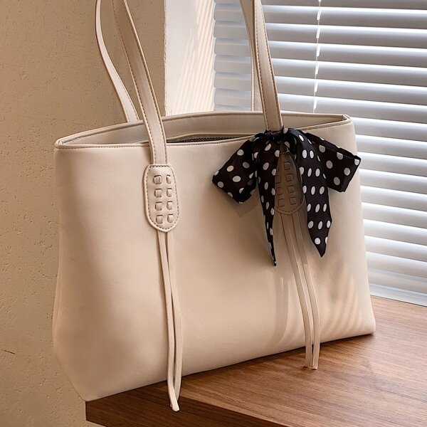 

Twilly Scarf Decor Tote Bag, Apricot