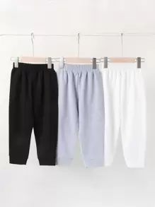 SHEIN Chàng trai trẻ 3pcs Eo đàn hồi Quần thể thao - Nhiều màu - Xem 1