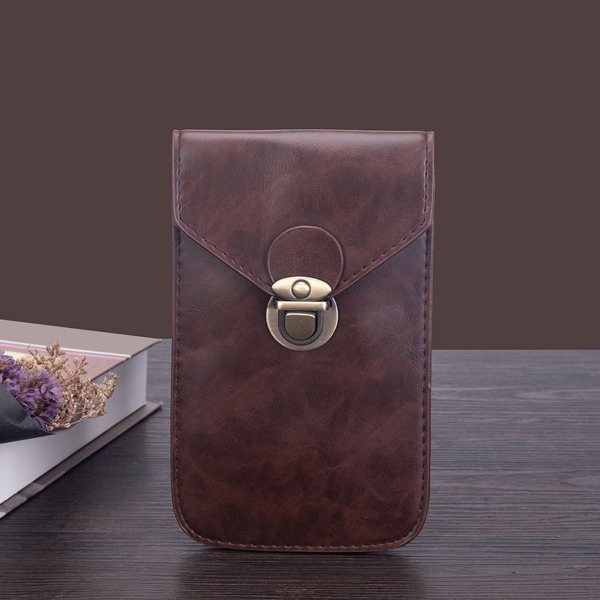 

Minimalist Vintage Design Push Lock Belt Bag, Coffee brown