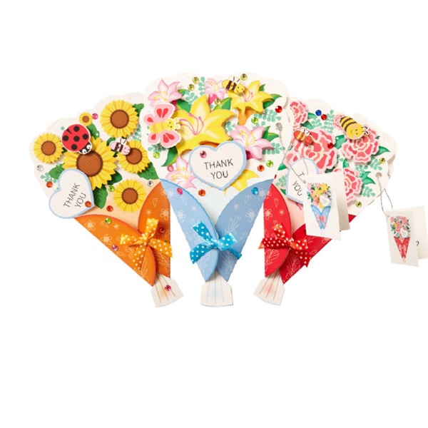 

1pc Flower Print Random Greeting Card, Multicolor