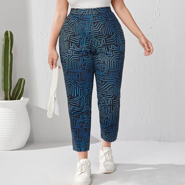 

Plus Allover Print Skinny Pants, Multicolor