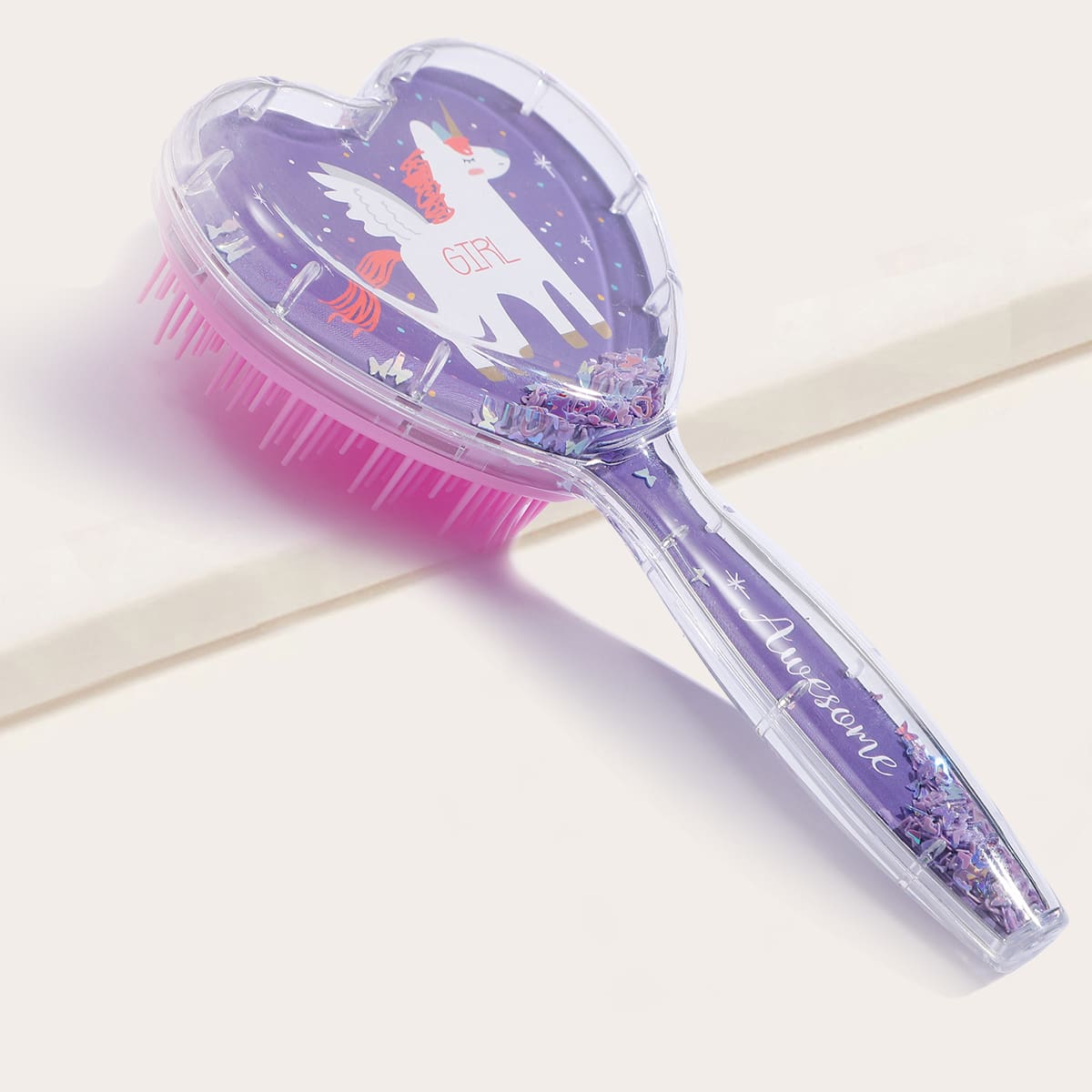 

Cartoon Unicorn Pattern Hair Brush, Purple