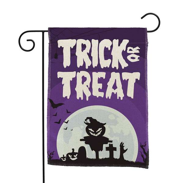 

Halloween Slogan Graphic Garden Flag, Multicolor