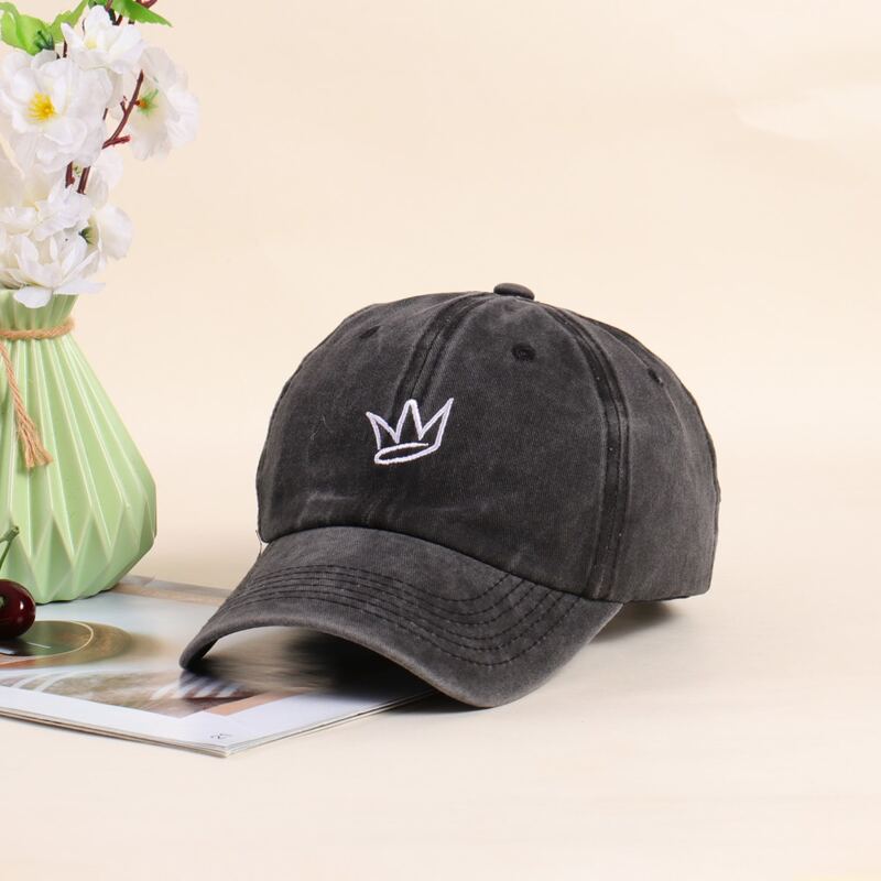 

Crown Graphic Baseball Cap, Black