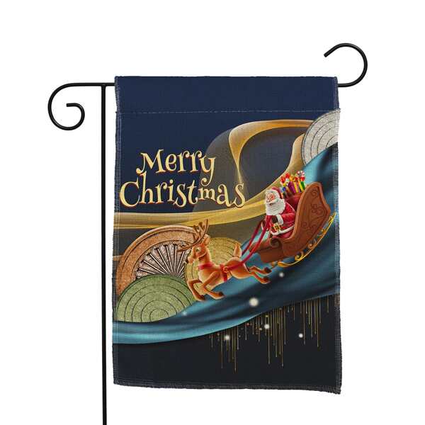 

Santa Claus Print Garden Flag, Multicolor