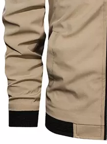 Manfinity Homme Men Solid Zip Up Bomber Jacket, Men Bomber Jacket, Beige Jacket Men, Men Jackets Street Wear